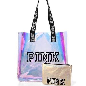 Victoria Secret PINK Iridescent Tote and Pouch
